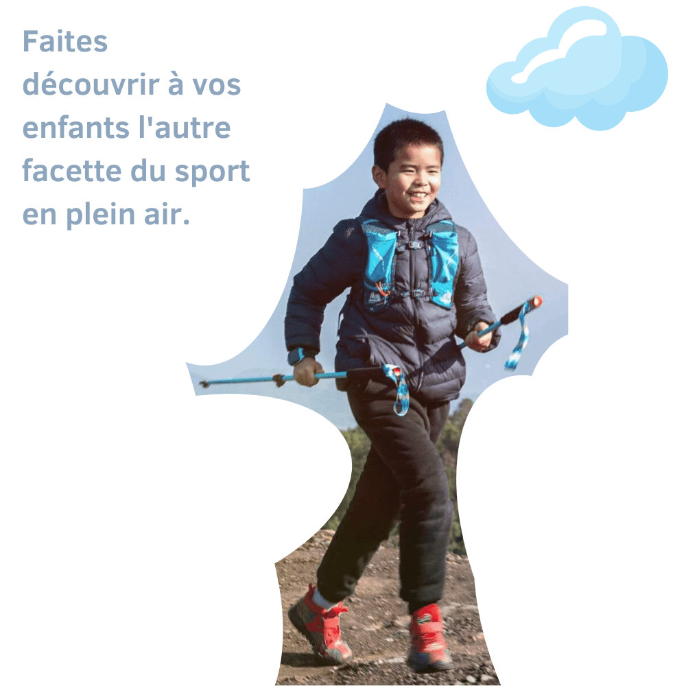 Bâton de Trekking Ultraléger pour Enfant Bleu 